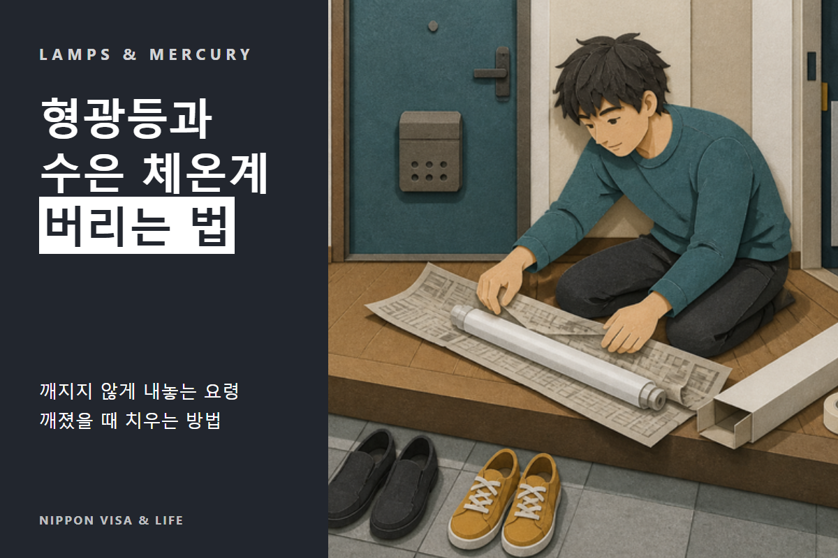 일본에서 형광등·전구·수은 체온계를 버리려면｜깨지지 않게 내놓는 방법과, 깨졌을 때 치우는 방법
