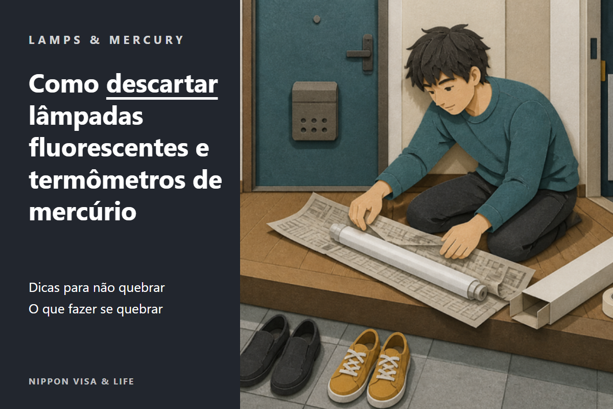 Como descartar lâmpadas fluorescentes, lâmpadas comuns e termômetros de mercúrio no Japão｜Como entregar sem quebrar e como limpar quando quebram