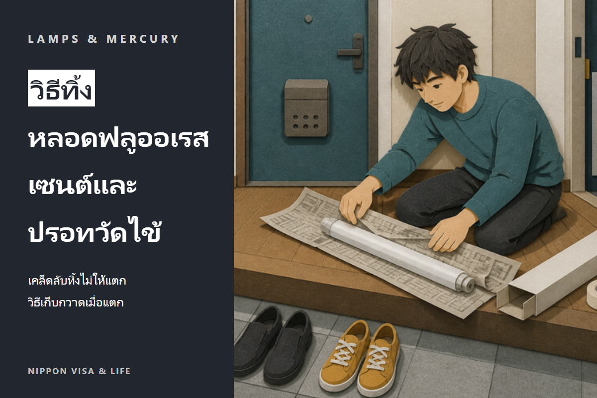 วิธีทิ้งหลอดฟลูออเรสเซนต์ หลอดไฟ และปรอทวัดไข้แบบปรอทในญี่ปุ่น｜วิธีนำไปทิ้งไม่ให้แตก และวิธีเก็บกวาดเมื่อแตก