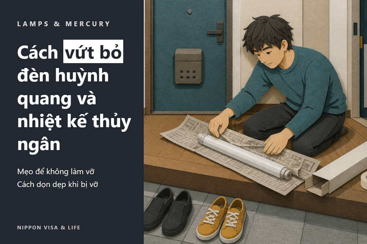 Cách bỏ đèn huỳnh quang, bóng đèn và nhiệt kế thủy ngân tại Nhật Bản | Cách bỏ để không bị vỡ và cách dọn dẹp khi bị vỡ